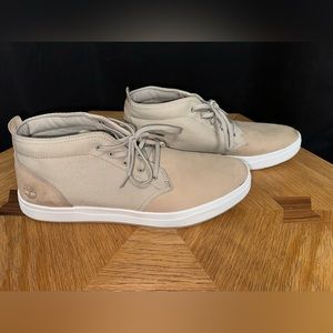 Timberland Davis Square Leather and Fabric Chukka Tan Mens Size 13